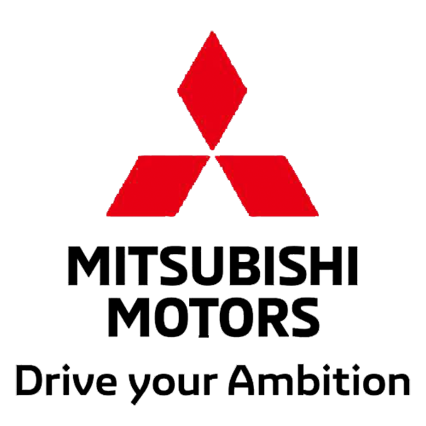 A logo of Mitsubishi Motors.