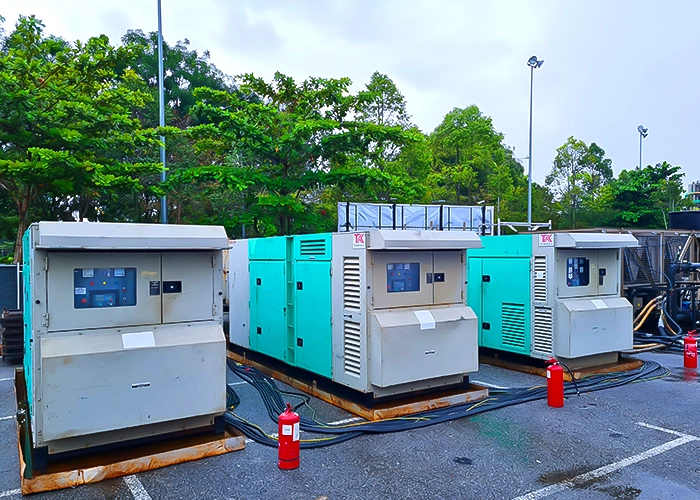 TK Rentals’ various capacity of kVA generator set rental in display.