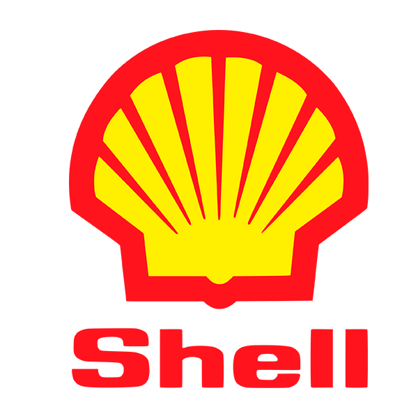A logo of Shell.