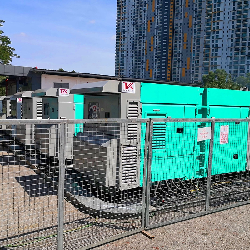 TK Rentals’ various capacity of kVA generator set rental in display.