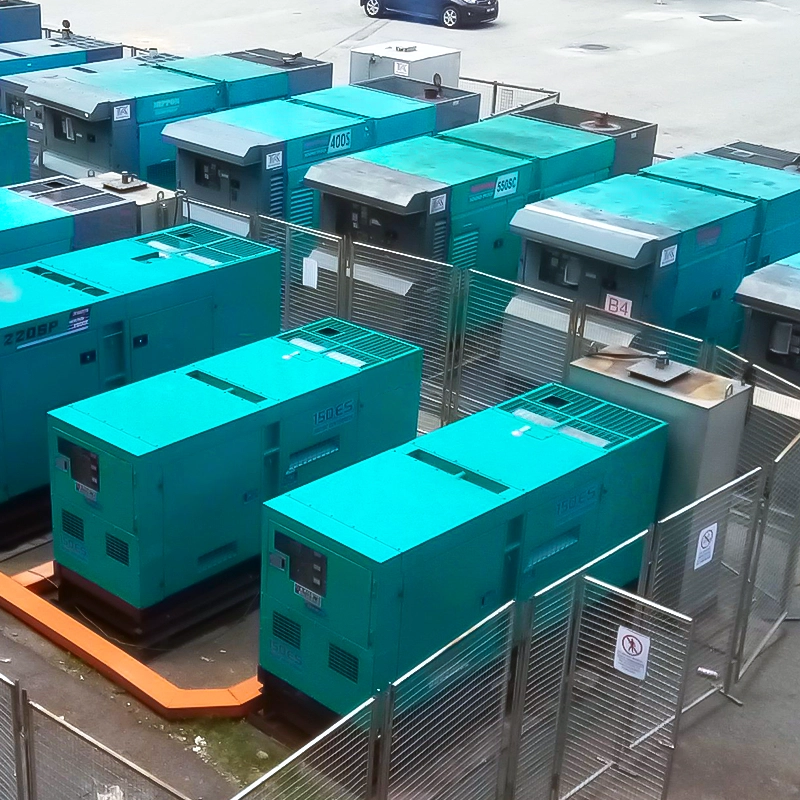 TK Rentals’ various capacity of Synchronizing generator sets in display.
