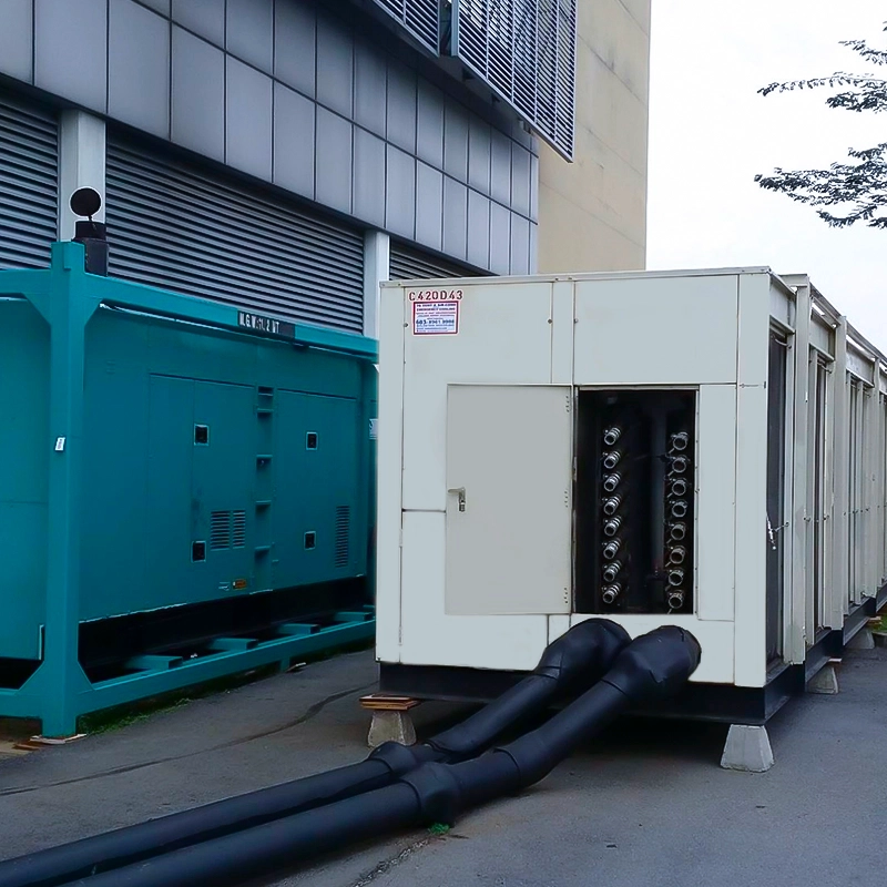 A display of TK Rentals’ Chiller rental unit for emergency cooling usage.